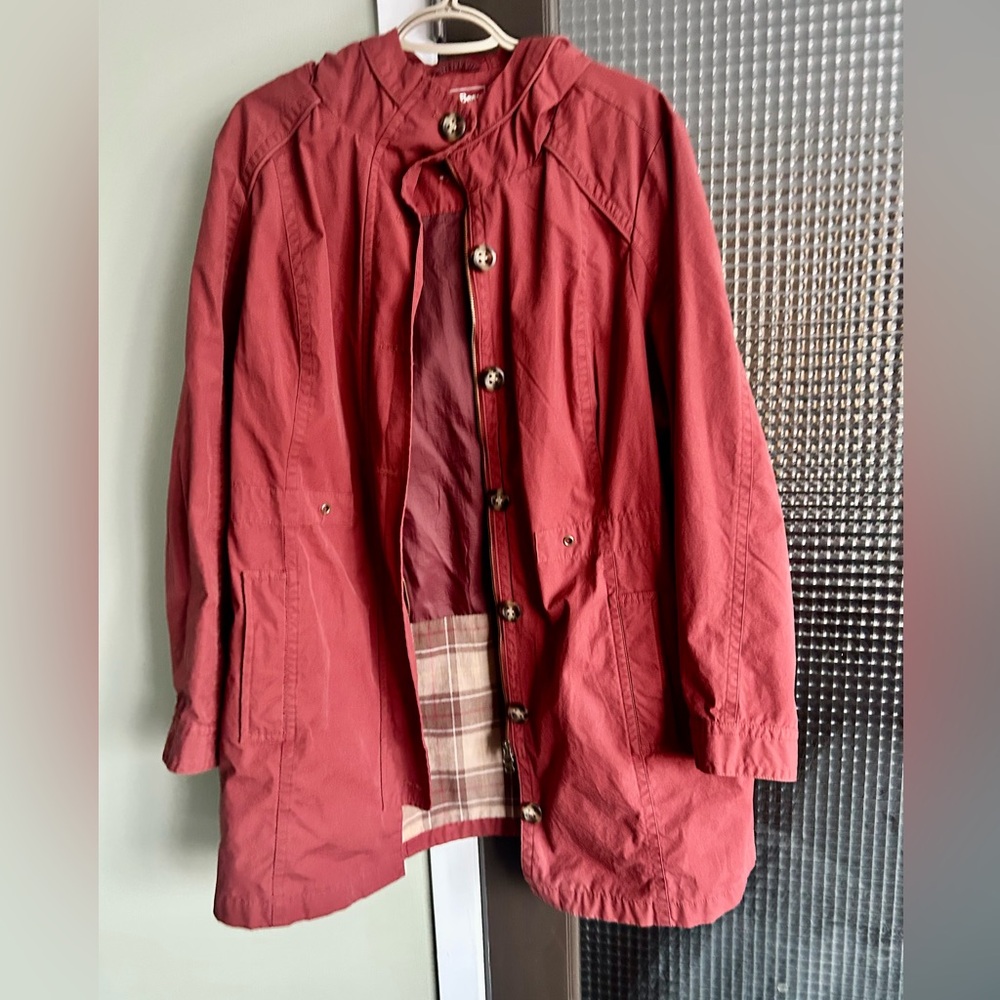 L.L. Bean Red Utility Jacket with Hood